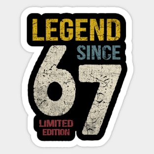 55 Years Old Vintage 1967 55th Birthday Decoration Men Women Sticker